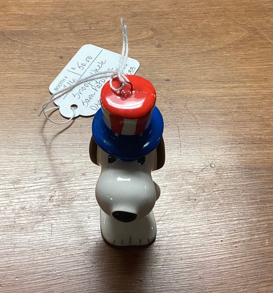 Vintage 1966 Uncle Sam Snoopy Ornament Made in Japan