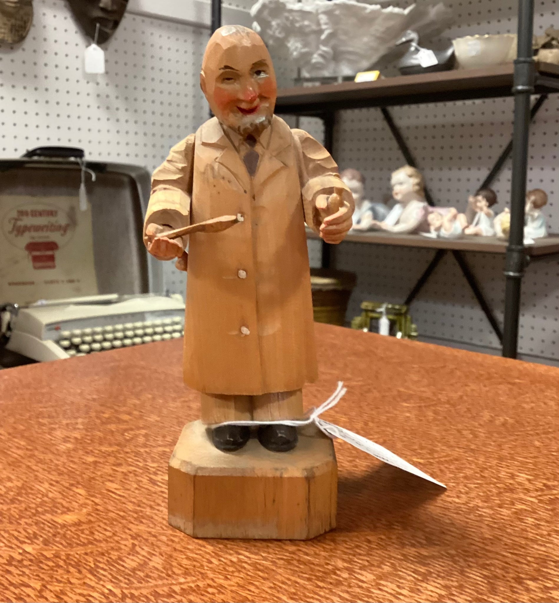 Anri 1950’s Hand Carved Wood Pediatrician Figure