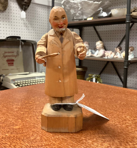Anri 1950’s Hand Carved Wood Pediatrician Figure