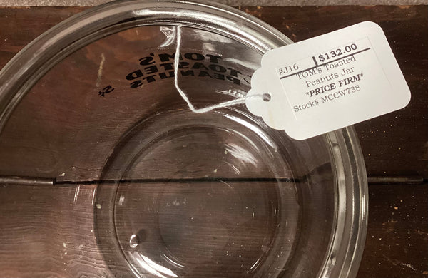 Tom’s Toasted Peanuts Countertop Advertising Jar