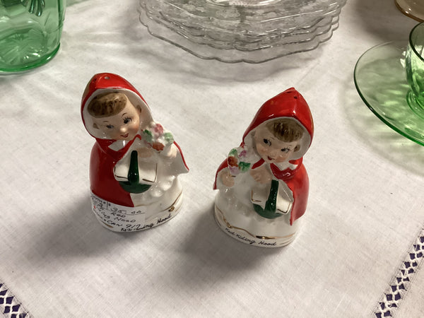 Relco Vintage Red Riding Hood Salt & Pepper Shaker Set Made in Japan