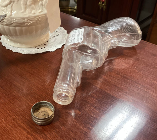 Glass Revolver Candy Holder w/ Metal Screw Top