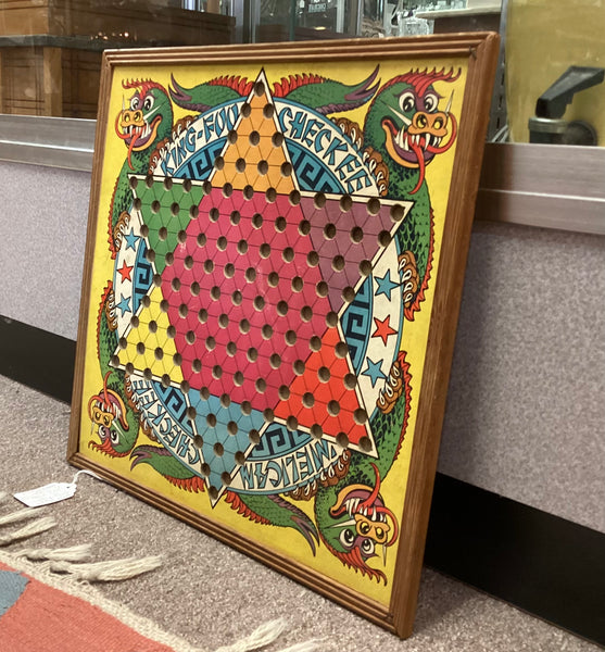 Vintage 1930’s Double Sided King Foo Checkee and Checkers Game Board