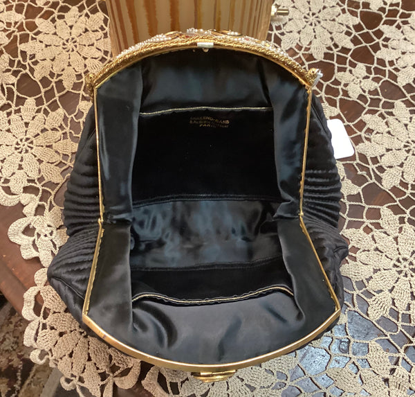 Vintage Duizend-Gans Paris Black Evening Bag