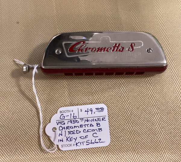 Hohner Vintage 1950’s Chrometta 8 Harmonica Key of C w/Case