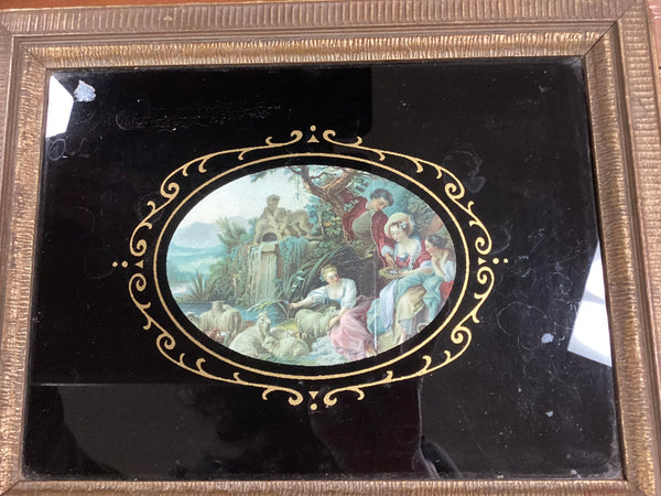 Vintage Ladies Wooden Trinket Box w/ Mirror