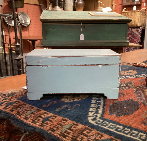 Miniature 19th Century Antique Painted Wood Blanket Box