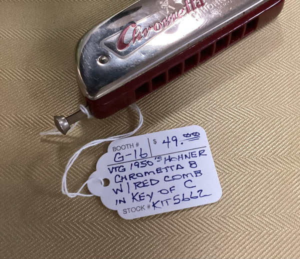 Hohner Vintage 1950’s Chrometta 8 Harmonica Key of C w/Case