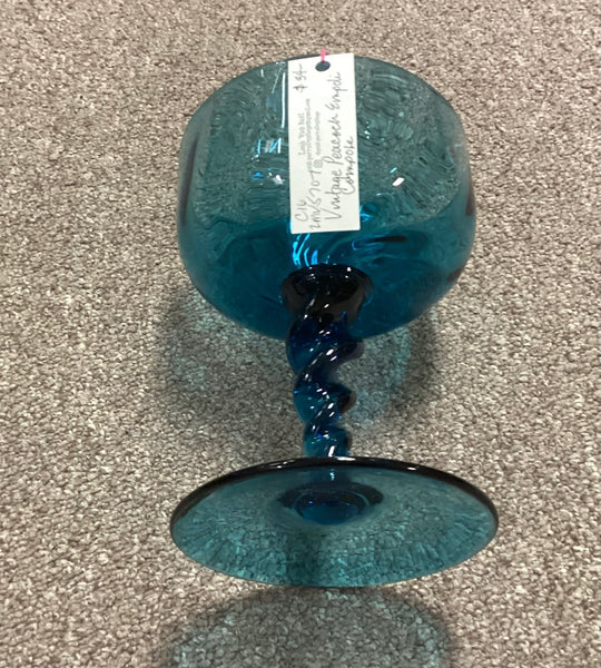 Empoli Peacock Blue Pedestal Compote