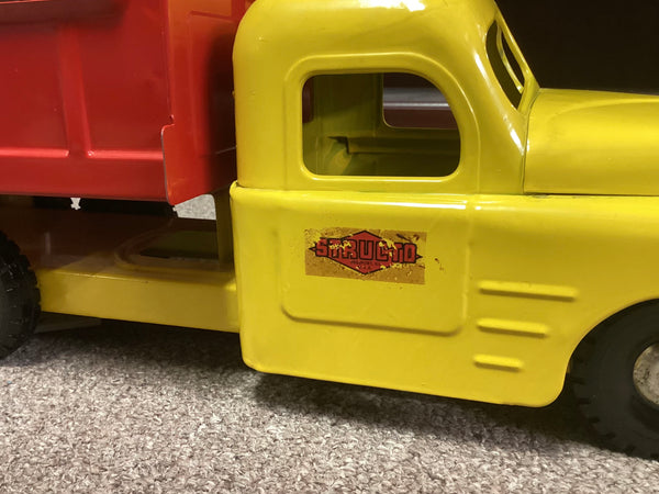 Structo Hydraulic Red & Yellow Metal Dump Truck w/Box