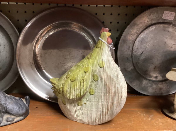 Carved Wood Folk Art Chicken Figure