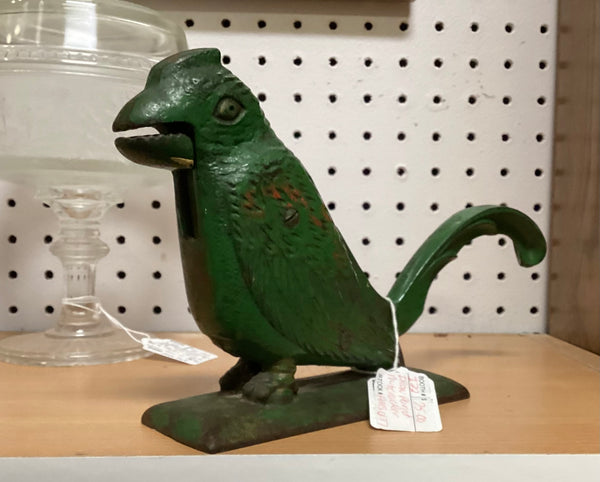 Painted Cast Iron Parrot Nutcracker