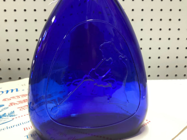 Jamestown Glass House Cobalt Blue Blown Glass Bottle