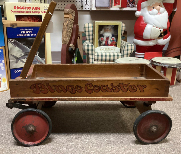 Wooden Toy Bingo Coaster Wagon All Original