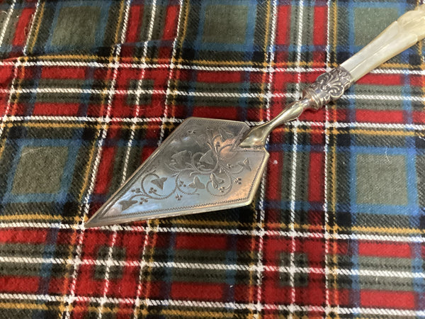 Silver Plated Pastry Server w/ Mother of Pearl Handle