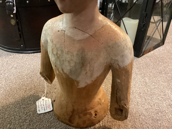 Antique Wooden Santos Doll Bust