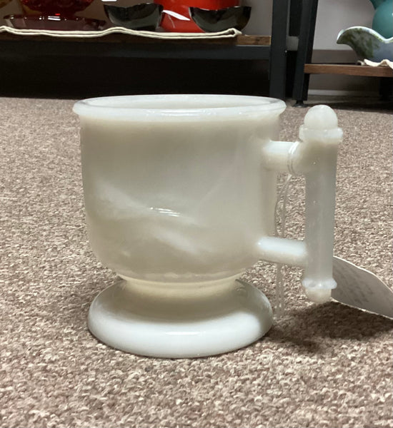 Atterbury EAPG White Milk Glass Bird and Wheat Cup