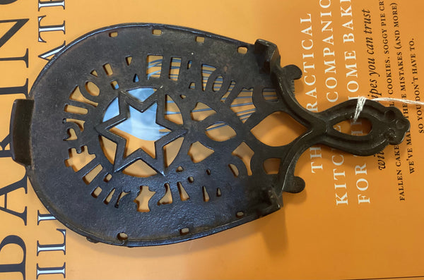 Black Cast Iron Trivet "Good Luck to All Who Use This Stand"