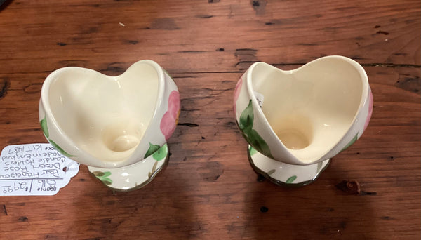 Pair Franciscan Ware Desert Rose Single Light Candle Holders Made in England