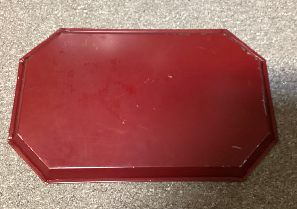 Tole Painted Red Metal Serving Tray