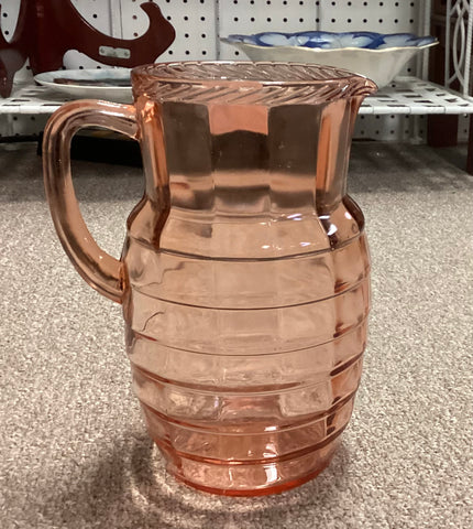 Anchor Hocking Pink Block Optic Pitcher w/ Rope Edge