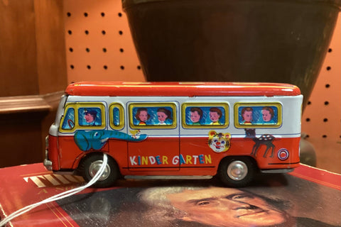 Tin Lithograph Kindergarten Bus Toy Made in Japan