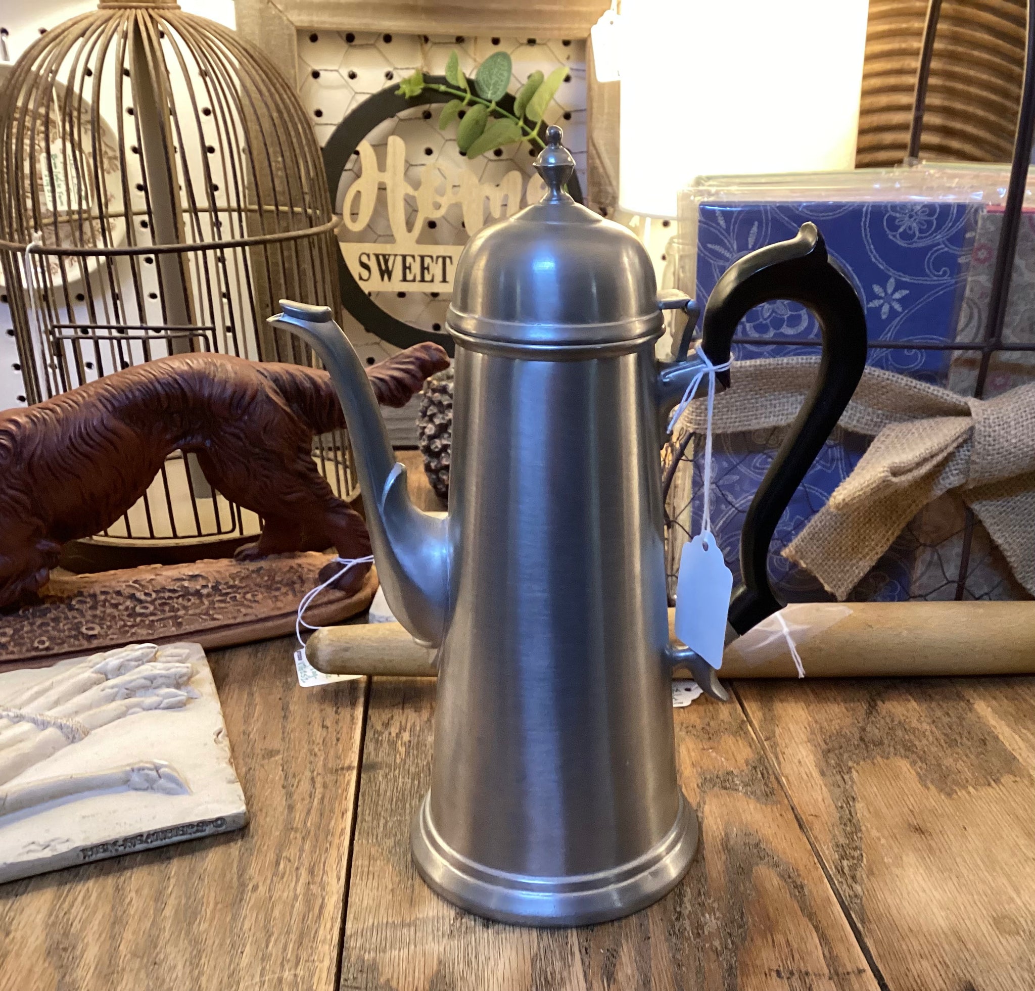 Antique pewter coffee pot best sale