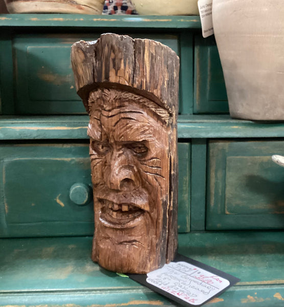 Hand Carved Oak Forest Wizard “The Comedian”