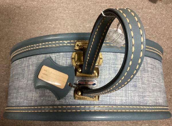 American Tourister Vintage Round Blue Tweed Week-Ender Suitcase