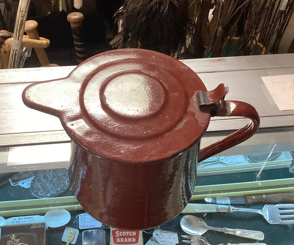 Vintage Brown Enamel Coffee Pot