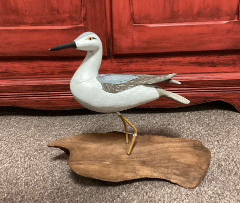 Carved & Painted Wooden Sandpiper Signed D.D. Denison