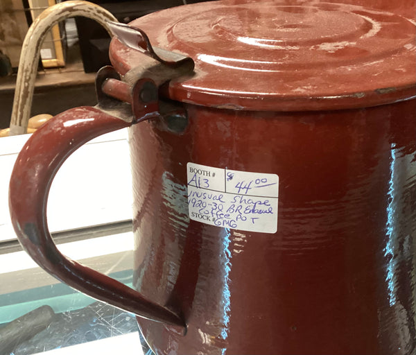 Vintage Brown Enamel Coffee Pot