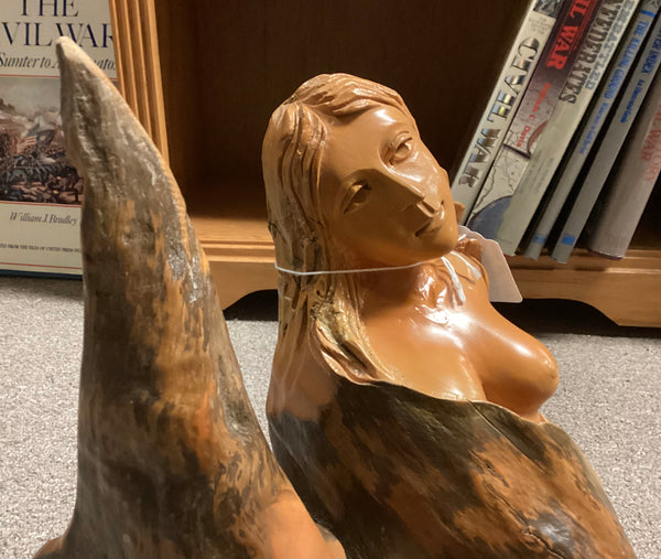 Carved Wood Woman Statue