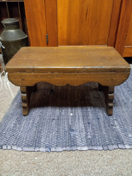 Queen Anne Style Wood Foot Stool