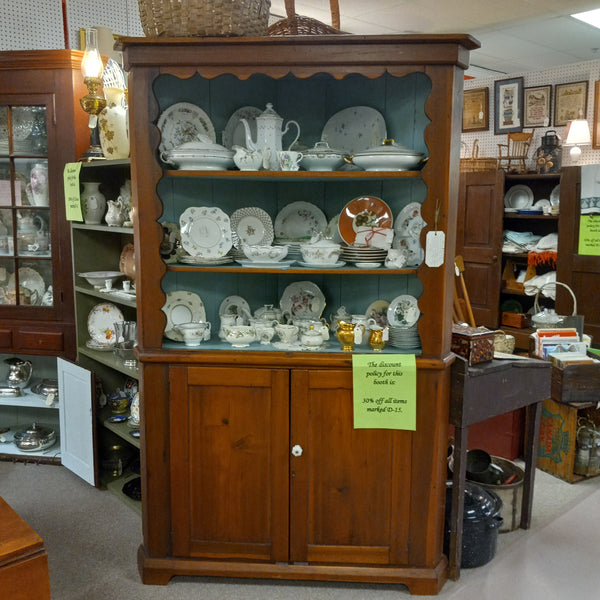 Antique Pine 2-Piece Country Corner Cupboard CA 1840s