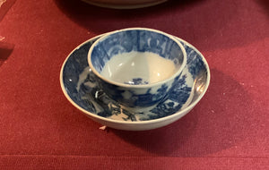 Blue Willow Pearlware Child’s Cup & Saucer Circa 1820