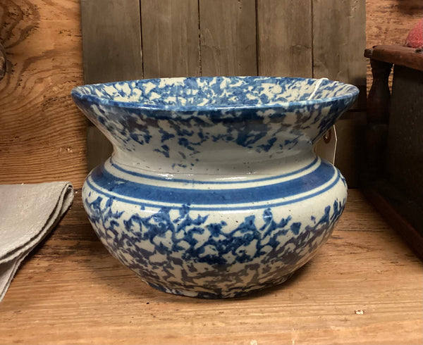 Blue Stoneware Spittoon Circa 1860
