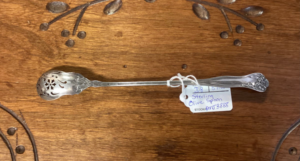 Sterling Silver Pierced Olive Spoon