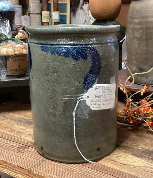 Antique 1880  One Gallon Salt Glazed Storage Crock