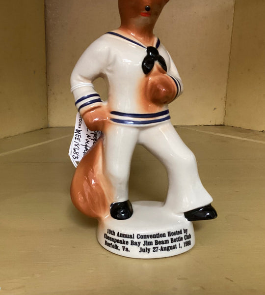 Jim Beam Vintage 1980 Commemorative Specialty Sailor Fox Figurine