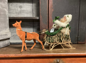 Byers' Choice Victorian Santa w/Sleigh & Reindeer