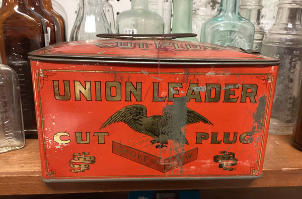 Union Leader Cut Plug Advertising Lunch Pail Tin