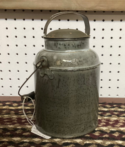 Gray Graniteware Milk Pail