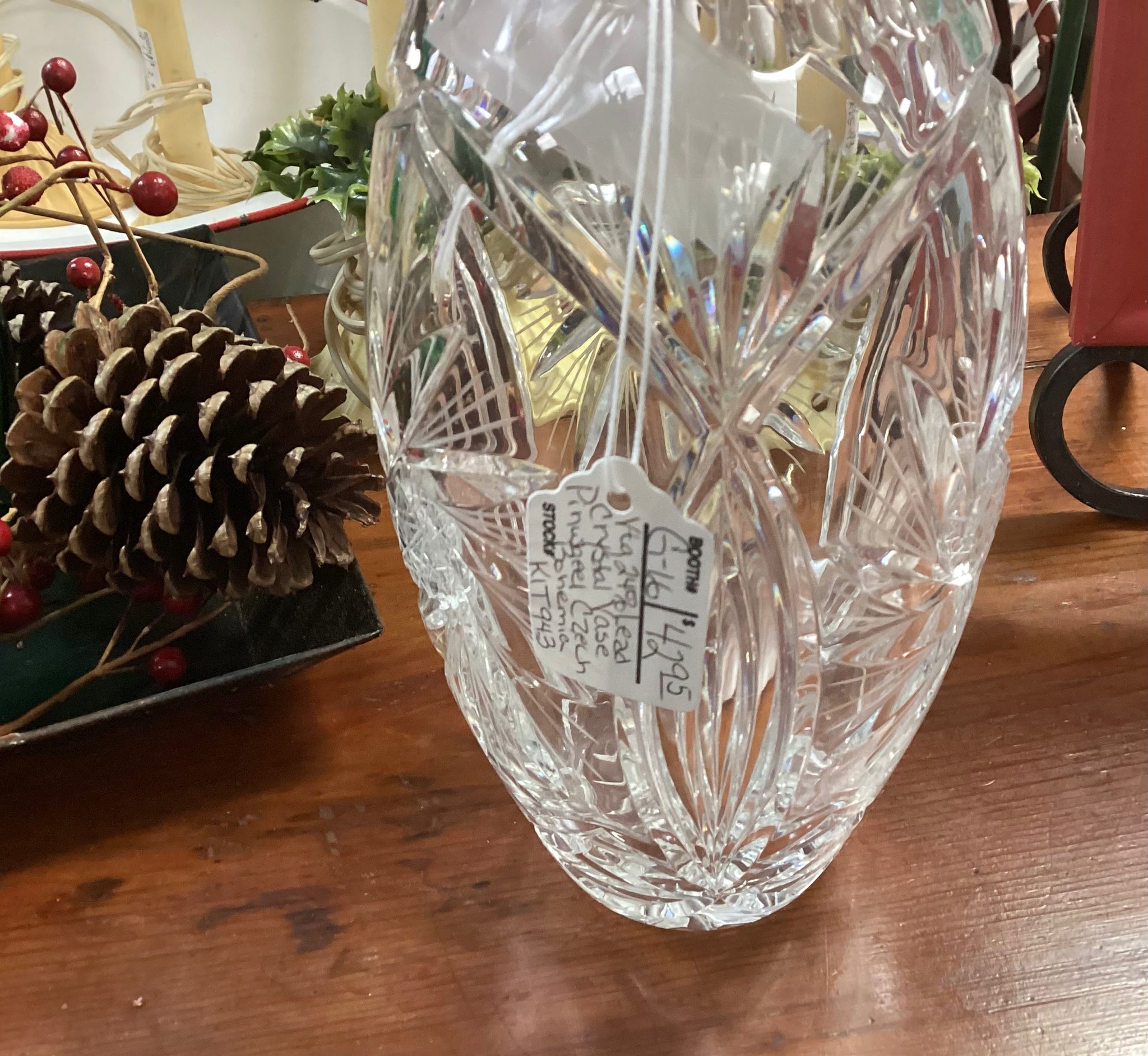 Czech Bohemia 24% Lead Crystal Pinwheel Vase – Williamsburg