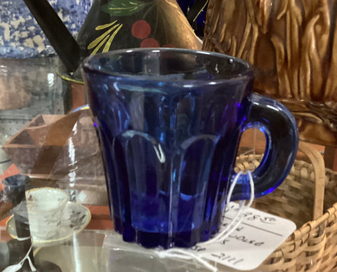 Pittsburgh Glass Cobalt Blue Handled Glass