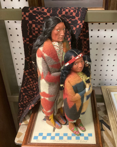 Vintage 1920's Native American-Themed Skookum Doll Family