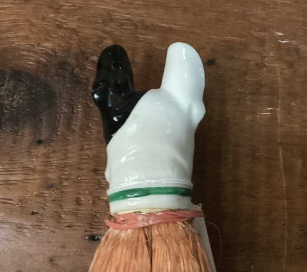 Vintage German Porcelain Bulldog Clothes Brush