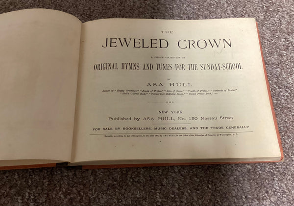 First Edition-1891 "The Jeweled Crown" Sunday School Music Book