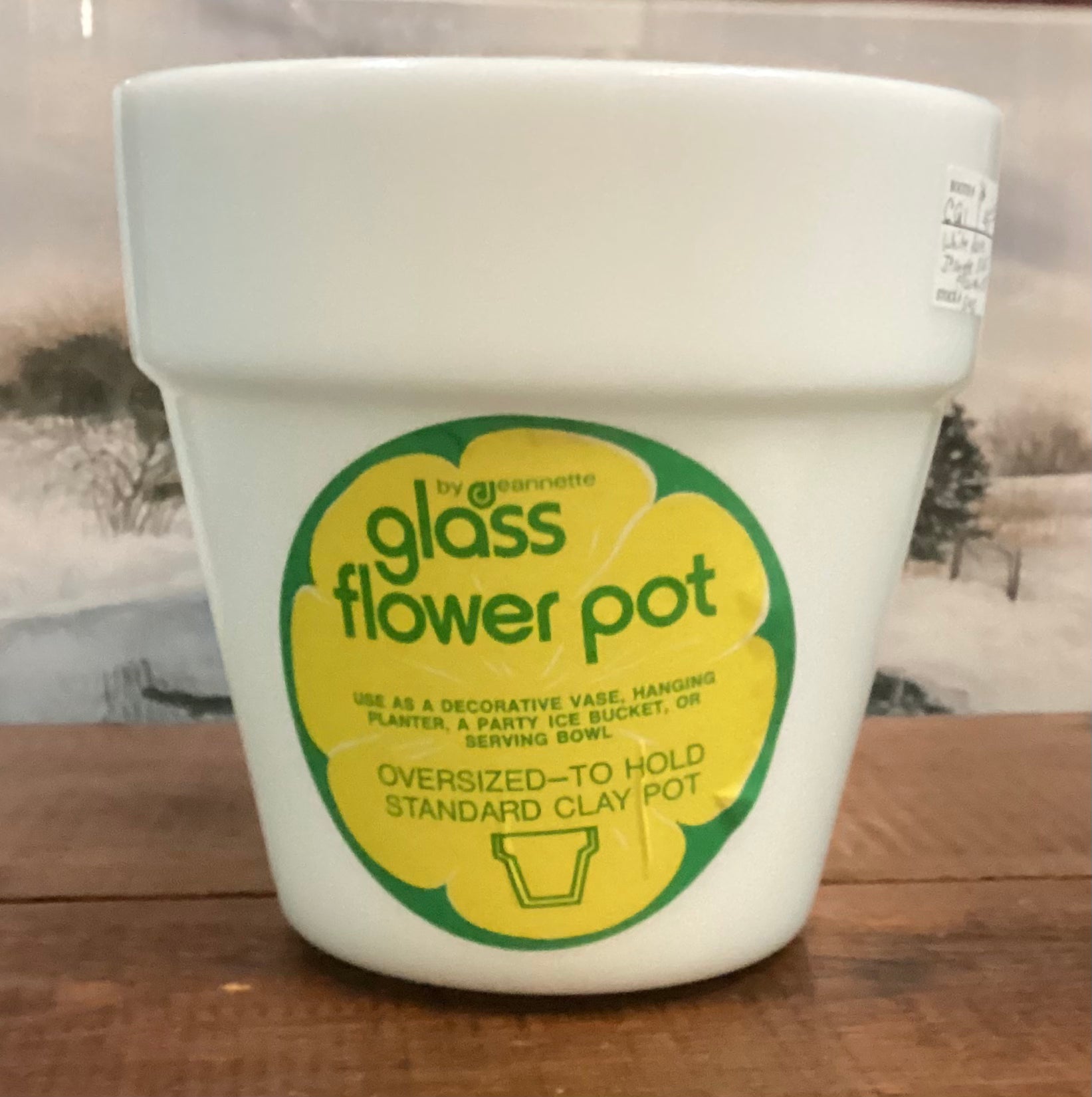 Jeannette Glass Company Opaque White Flower Pot