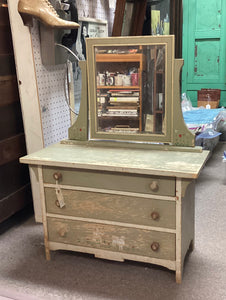 Vintage Painted Wood Child’s Play Dresser